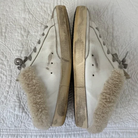 Golden Goose Super-Star Sabot Shearling Sneakers White Pink Star Women’s 7 - Picture 5 of 8